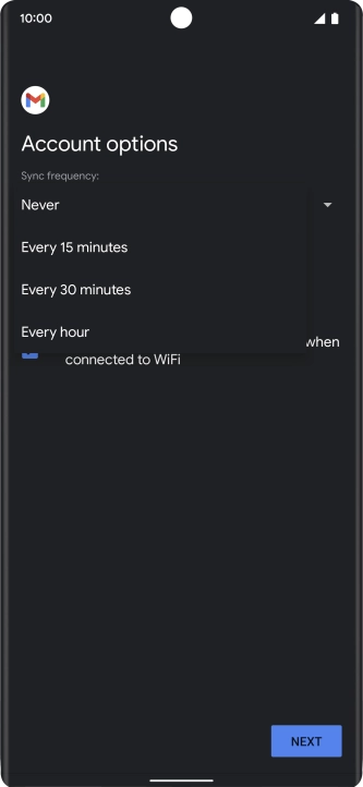 Press the required setting.