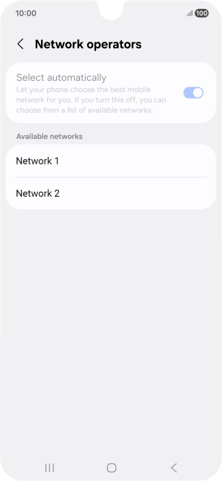 Press the required network.