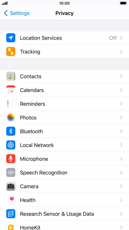 Press Location Services.