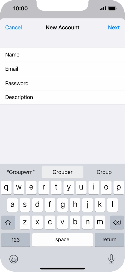 Press Description and key in the required name.