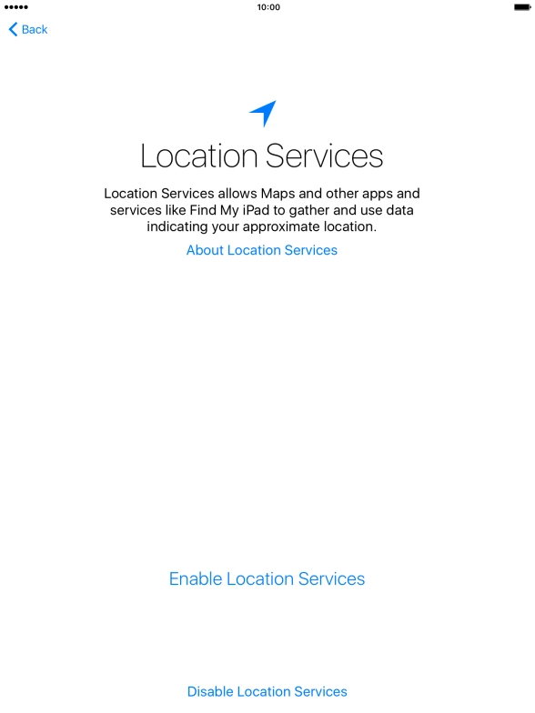 Press Enable Location Services to turn on the function.