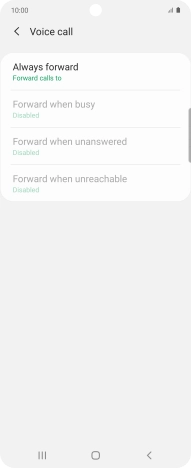 Press the required divert type. Press the required divert type.