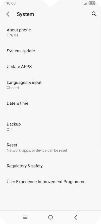 Press System Update. If a new software version is available, it's displayed. Follow the instructions on the screen to update the phone software.
