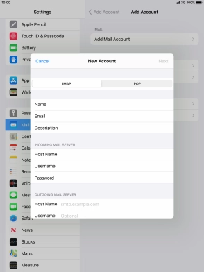Press Host Name and key in the name of your email provider's outgoing server. Please note that if you can't send email messages when using your email provider's outgoing server, key in smtp.vodafone.net.au (Vodafone's outgoing server).