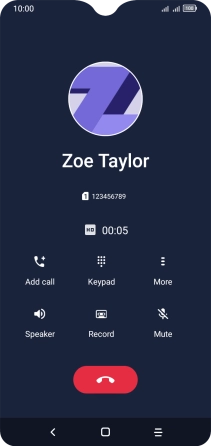 Press the end call icon. Press the end call icon.