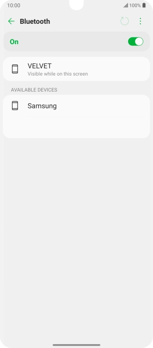 Press the required Bluetooth device and follow the instructions on the screen to pair the device with your phone.