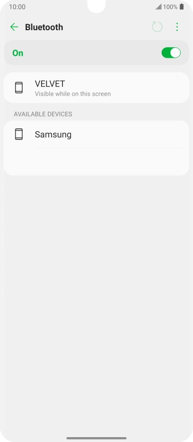 Press the required Bluetooth device and follow the instructions on the screen to pair the device with your phone.