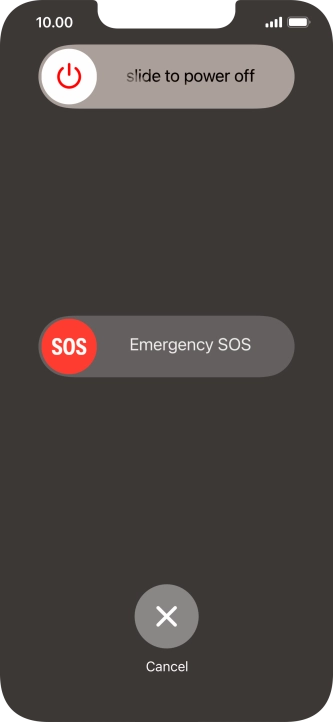 Press and drag the power off icon right.