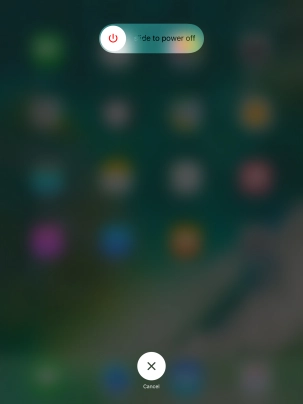 Press and drag the power off icon right. Press and drag the power off icon right.