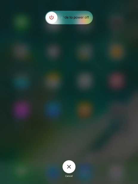 Press and drag the power off icon right. Press and drag the power off icon right.