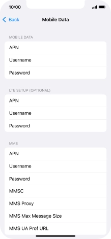 Press APN and key in live.vodafone.com.