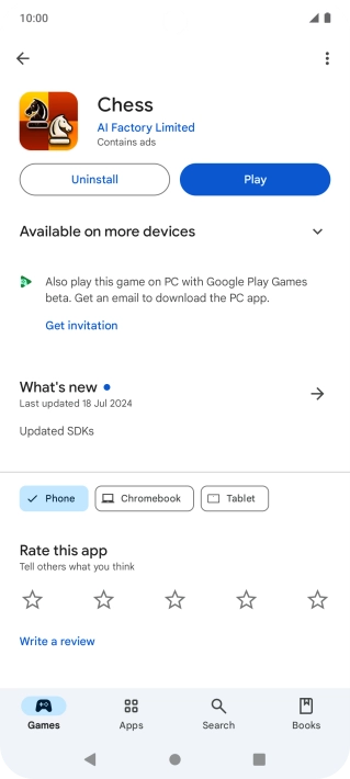Press Uninstall.
