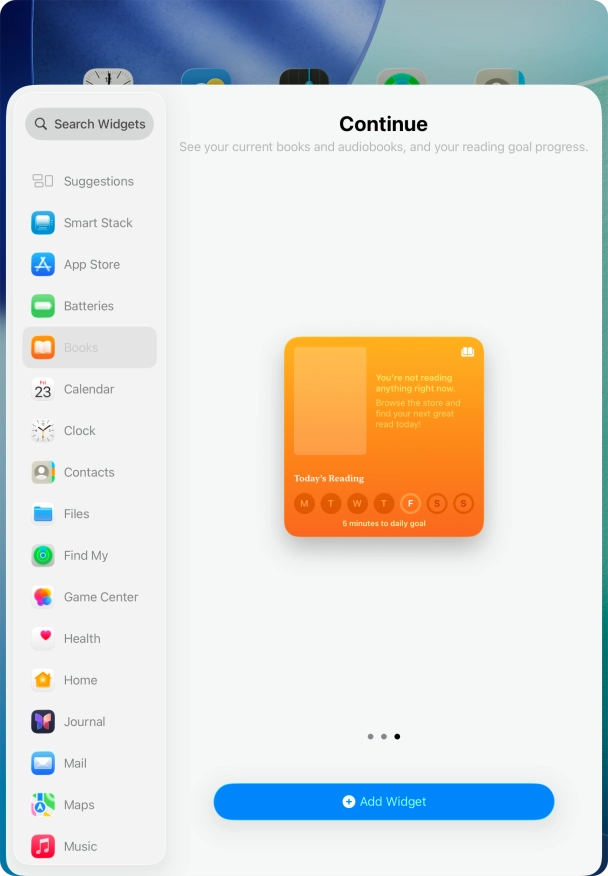 Press Add Widget.