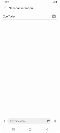Press the text input field and write the text for your text message.
