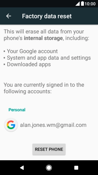 Press RESET PHONE.