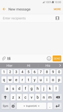 The word suggestions are displayed as you write. Press the arrow to see more words.