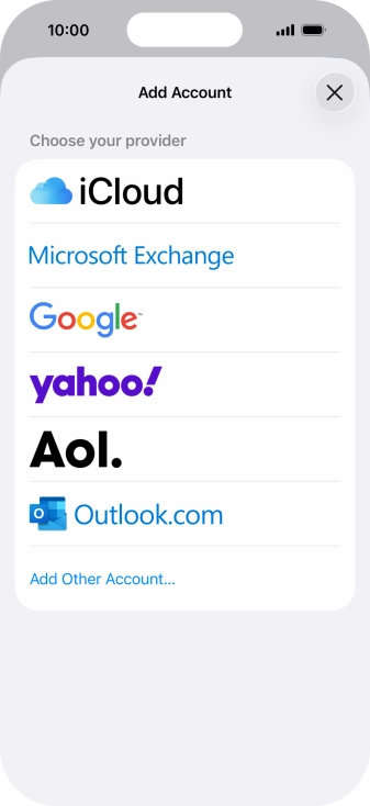 Press Add Other Account.... Press Add Other Account....