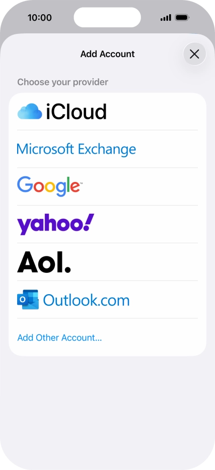 Press Add Other Account.... Press Add Other Account....