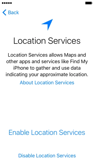 Press Enable Location Services to turn on the function.