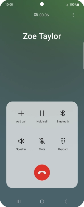 Press the end call icon. Press the end call icon.