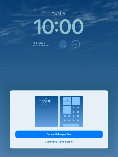 To use the same colour theme on the home screen, press Set as Wallpaper Pair. To use the same colour theme on the home screen, press Set as Wallpaper Pair.