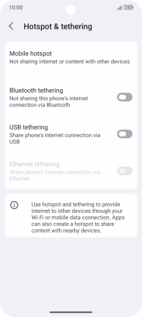 Press Mobile hotspot. Press Mobile hotspot.