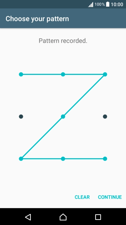 Slide your finger across the screen to connect at least four points and press CONTINUE.