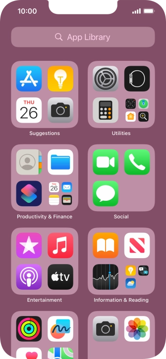 Press the required app.