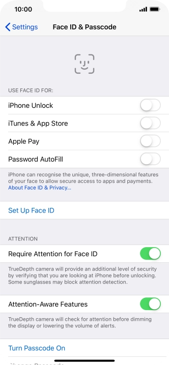 Press Set Up Face ID.