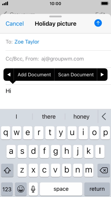 Press Add Document and follow the instructions on the screen to attach a document.