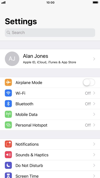 Press Mobile Data.