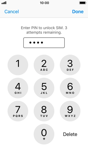 Key in your PIN and press Done. Key in your PIN and press Done.