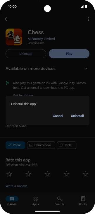 Press Uninstall.