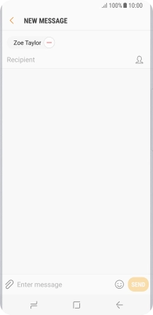 Press the text input field and write the text for your text message.