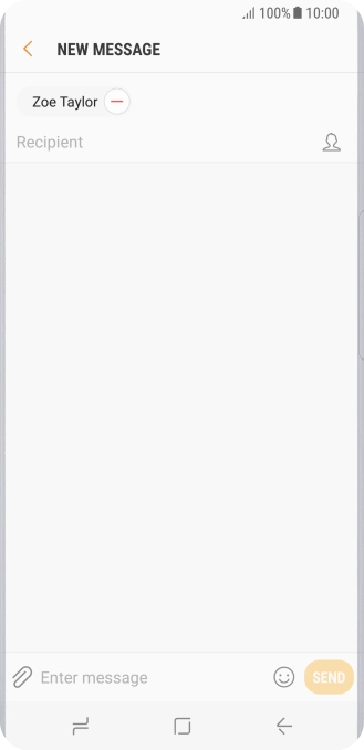 Press the text input field and write the text for your text message.