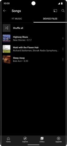 Press the required audio file.
