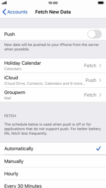 If you turn off the function, press the required setting.