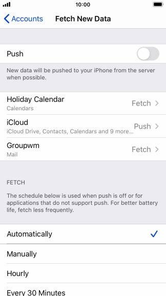 If you turn off the function, press the required setting.
