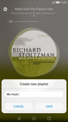 Key in a name for the playlist and press SAVE. Key in a name for the playlist and press SAVE.
