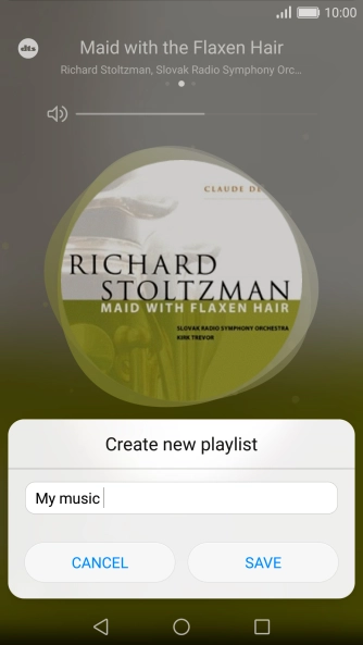 Key in a name for the playlist and press SAVE. Key in a name for the playlist and press SAVE.