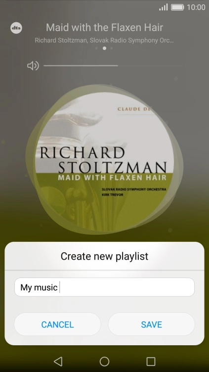 Key in a name for the playlist and press SAVE. Key in a name for the playlist and press SAVE.