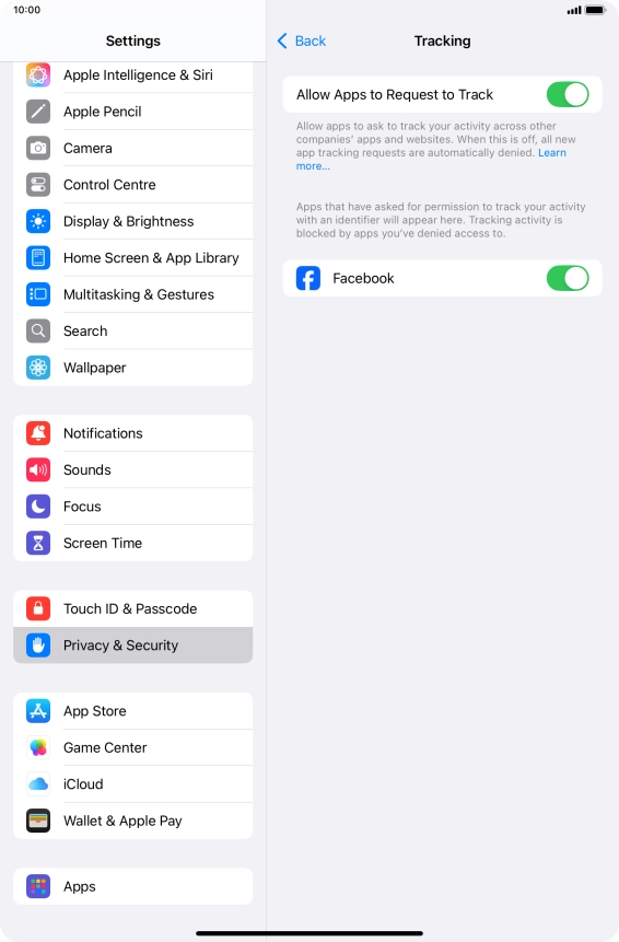 Press the indicator next to Press the indicator next to