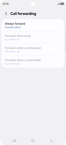 Press the required divert type. Press the required divert type.