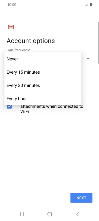Press the required setting.