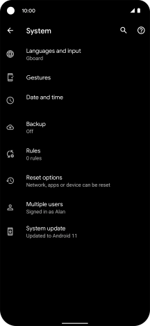 Press System update. If a new software version is available, it's displayed. Follow the instructions on the screen to update the phone software.