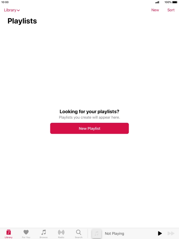 Press New Playlist. Press New Playlist.