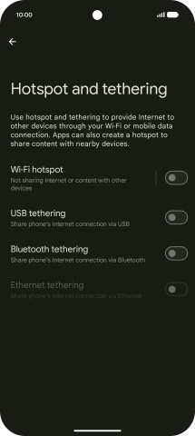 Press Wi-Fi hotspot.