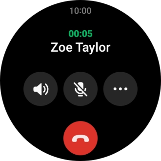 Press the end call icon.