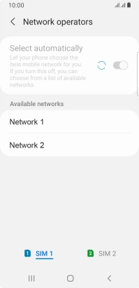 Press the required network. Press the required network.