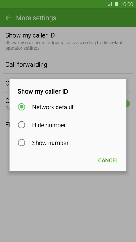 Press Show number to turn on caller identification.